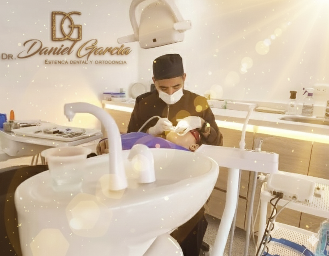 Dr. Daniel García trabajando con paciente en diseño de sonrisa